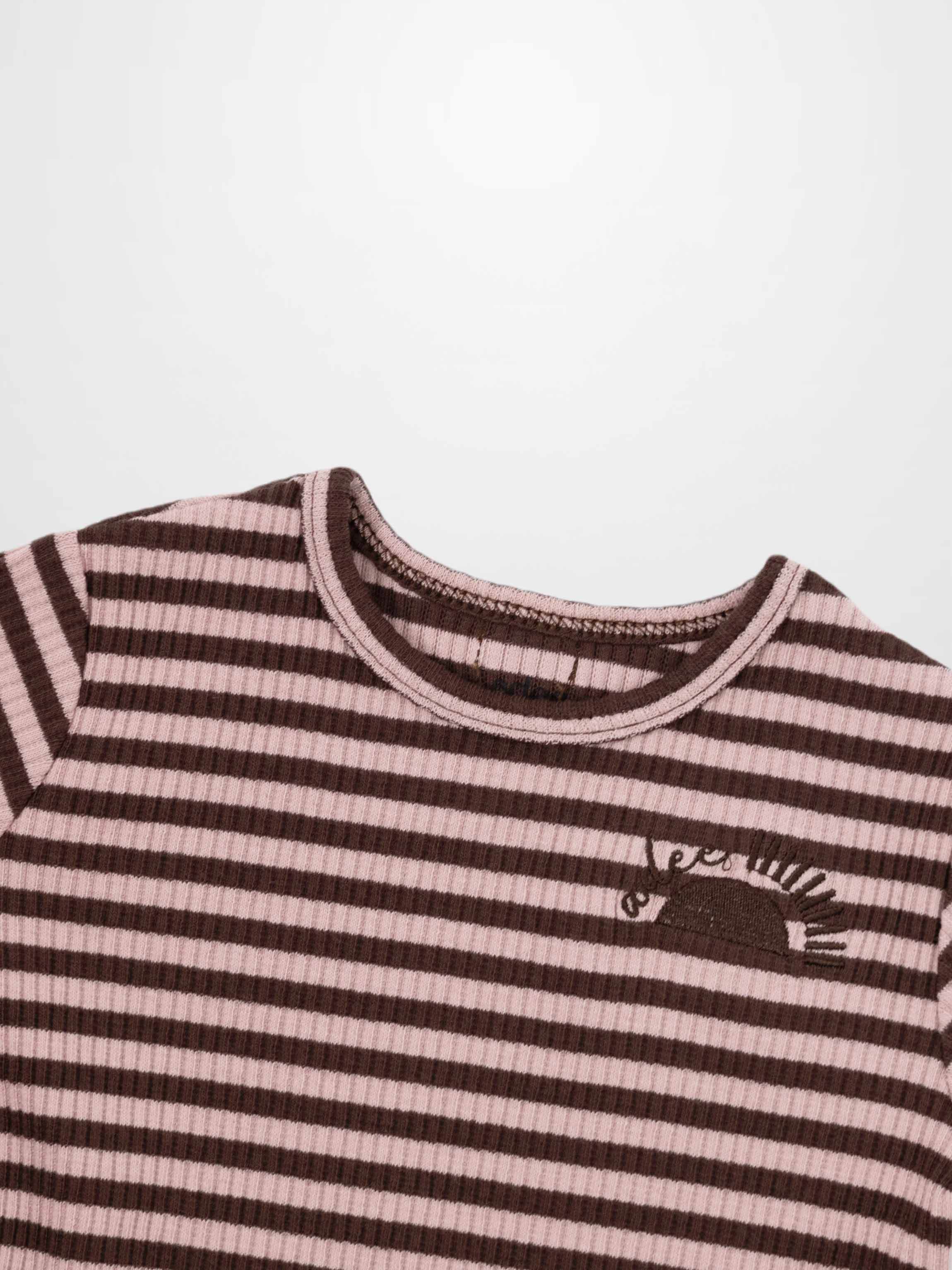 Striped Leggings Set - Brown &amp; Pink