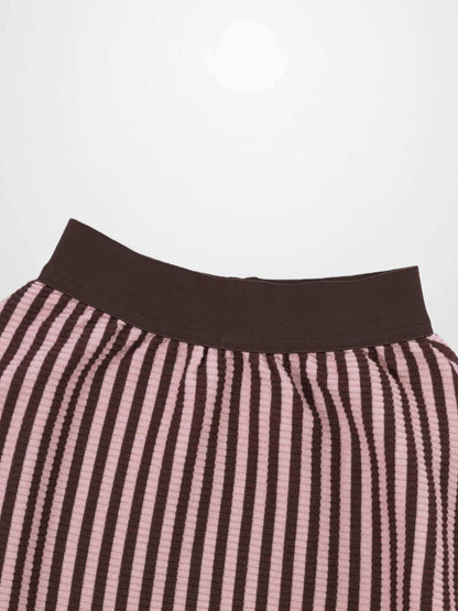 Striped Skirt - Brown &amp; Pink