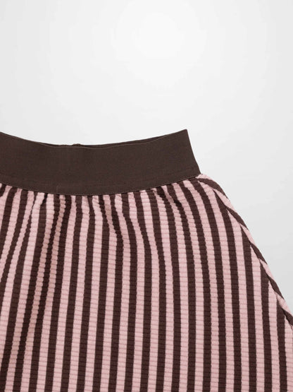 Striped Skirt - Brown &amp; Pink