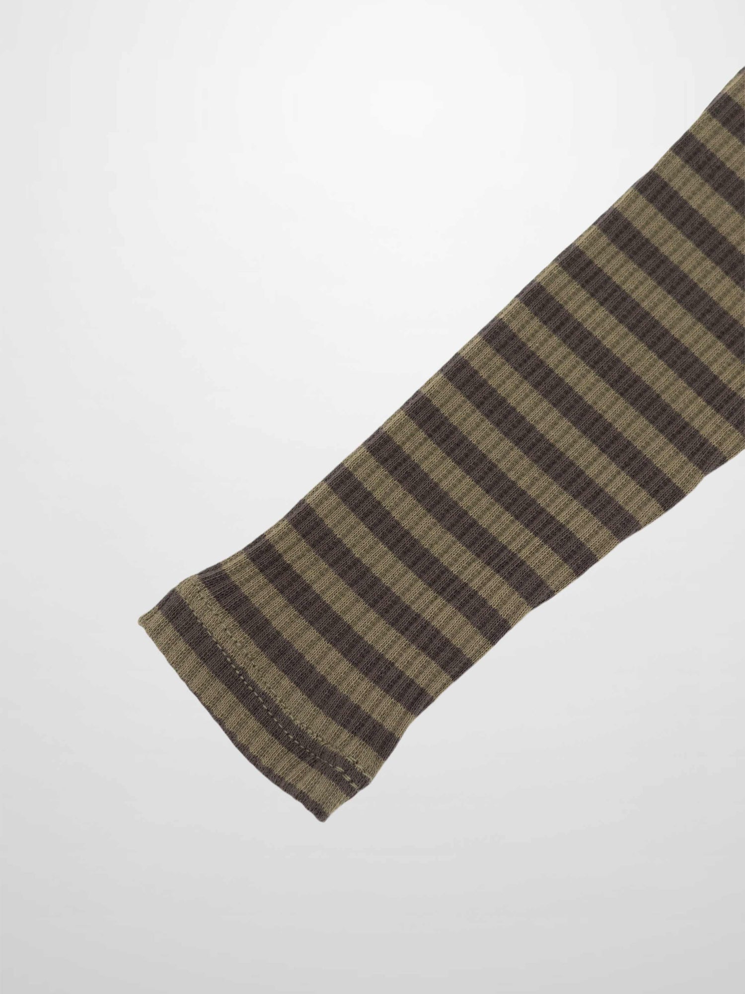 Striped Mock Neck T-Shirt - Green