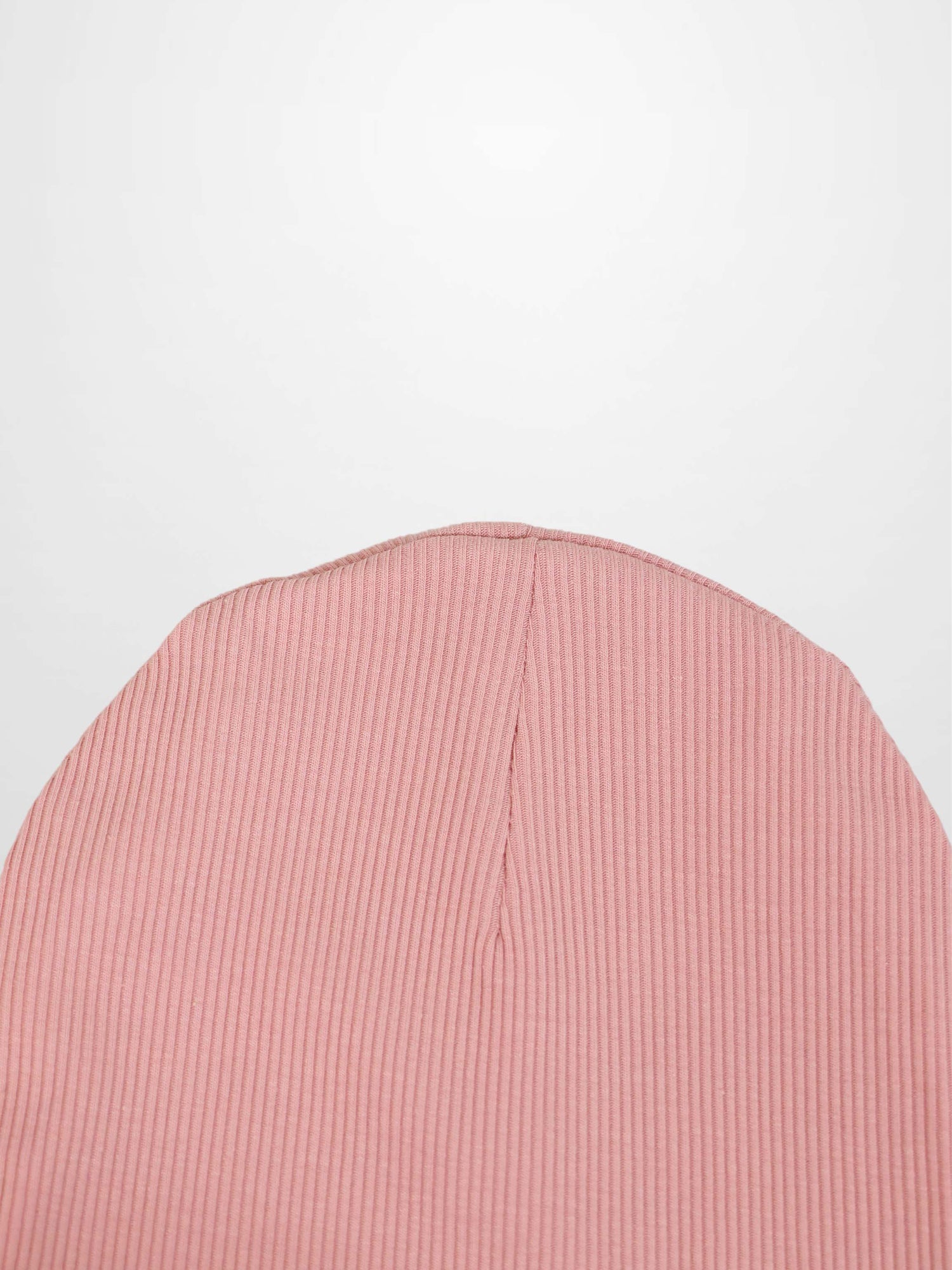 Thin Ribbed Beanie-Light Pink