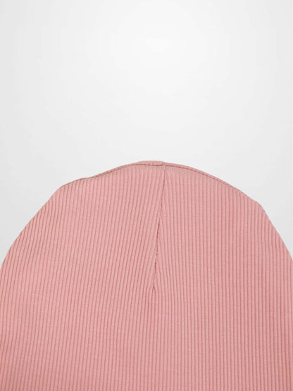Thin Ribbed Beanie-Light Pink