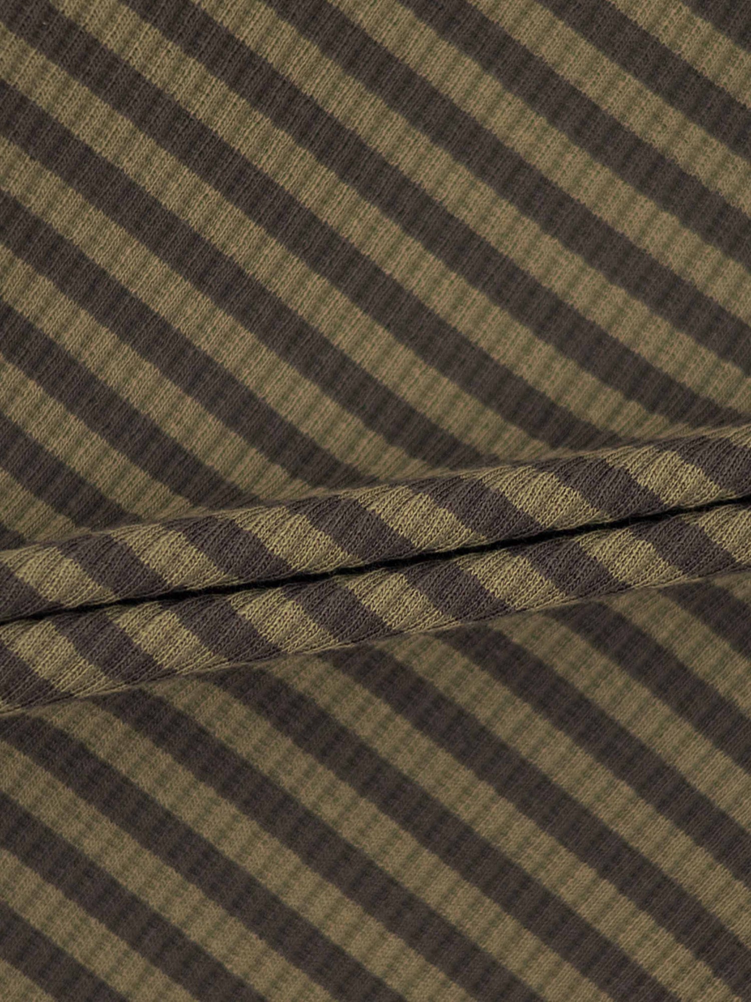 Striped Mock Neck T-Shirt - Green