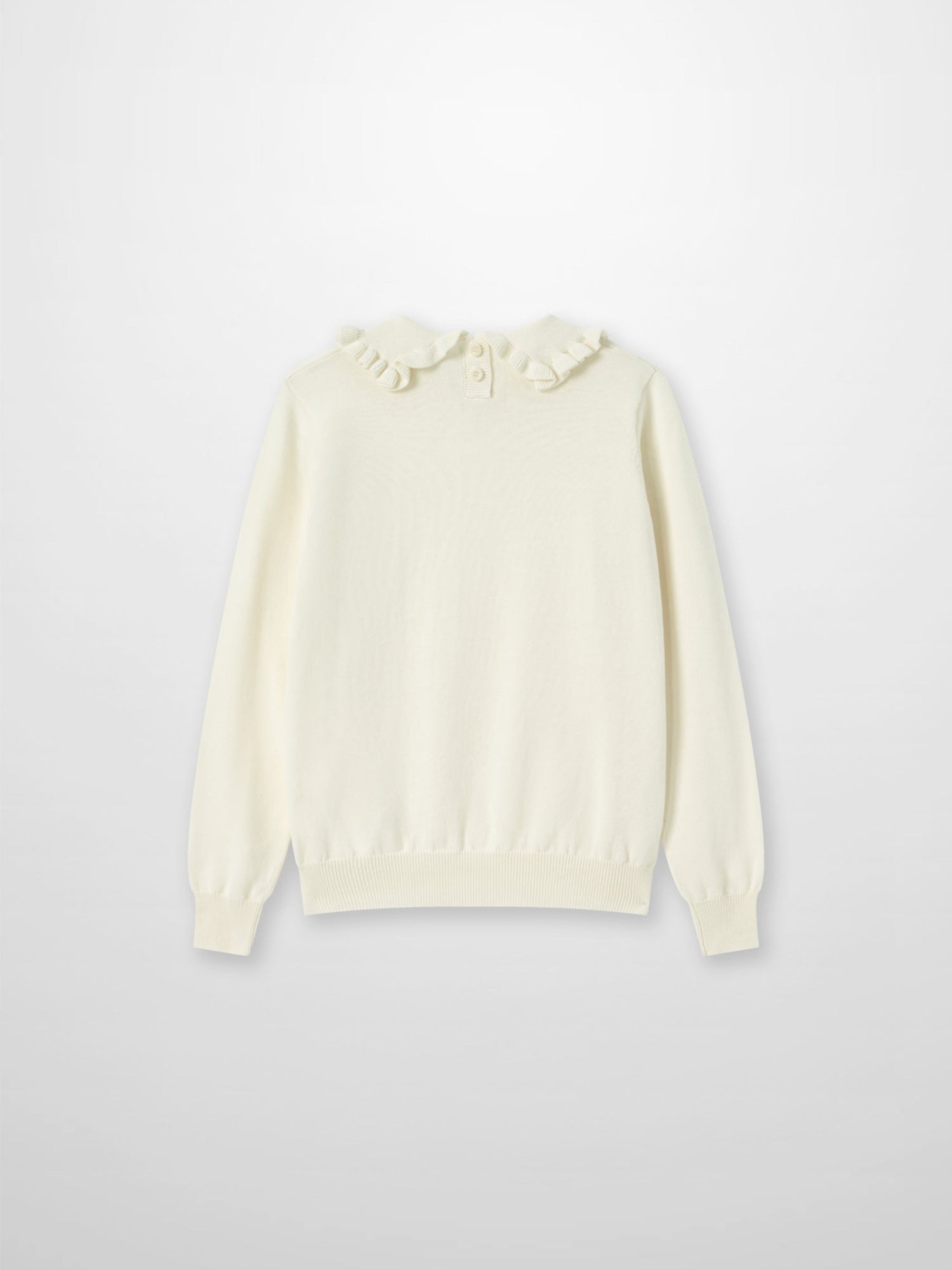 Ruffle Collar Knit Sweater - Cream, Adee girls dressy top