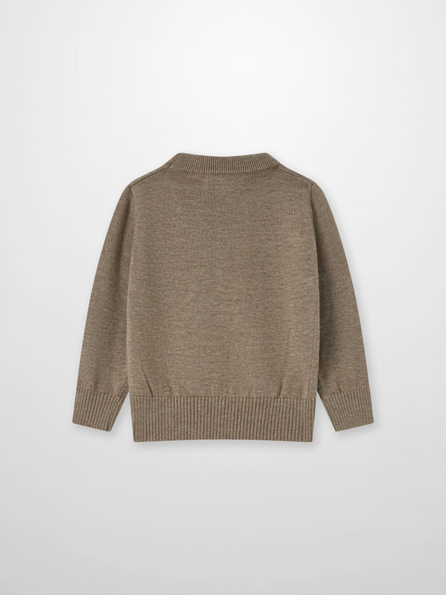 Knit Sweater - Taupe; Adee boys dressy top in taupe knit with ribbed cuffs and hem.