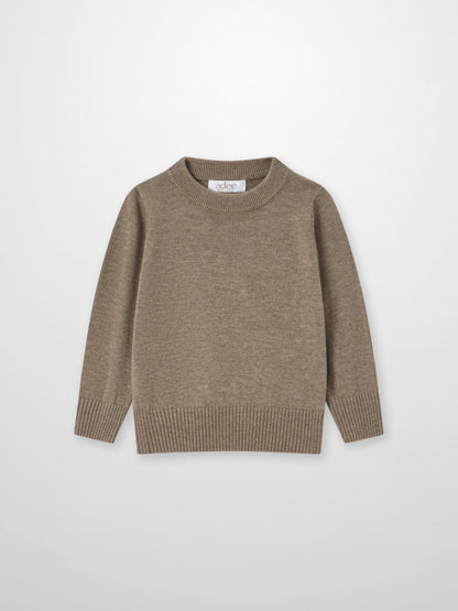 Knit sweater for boys in taupe by Adee, dressy top.
