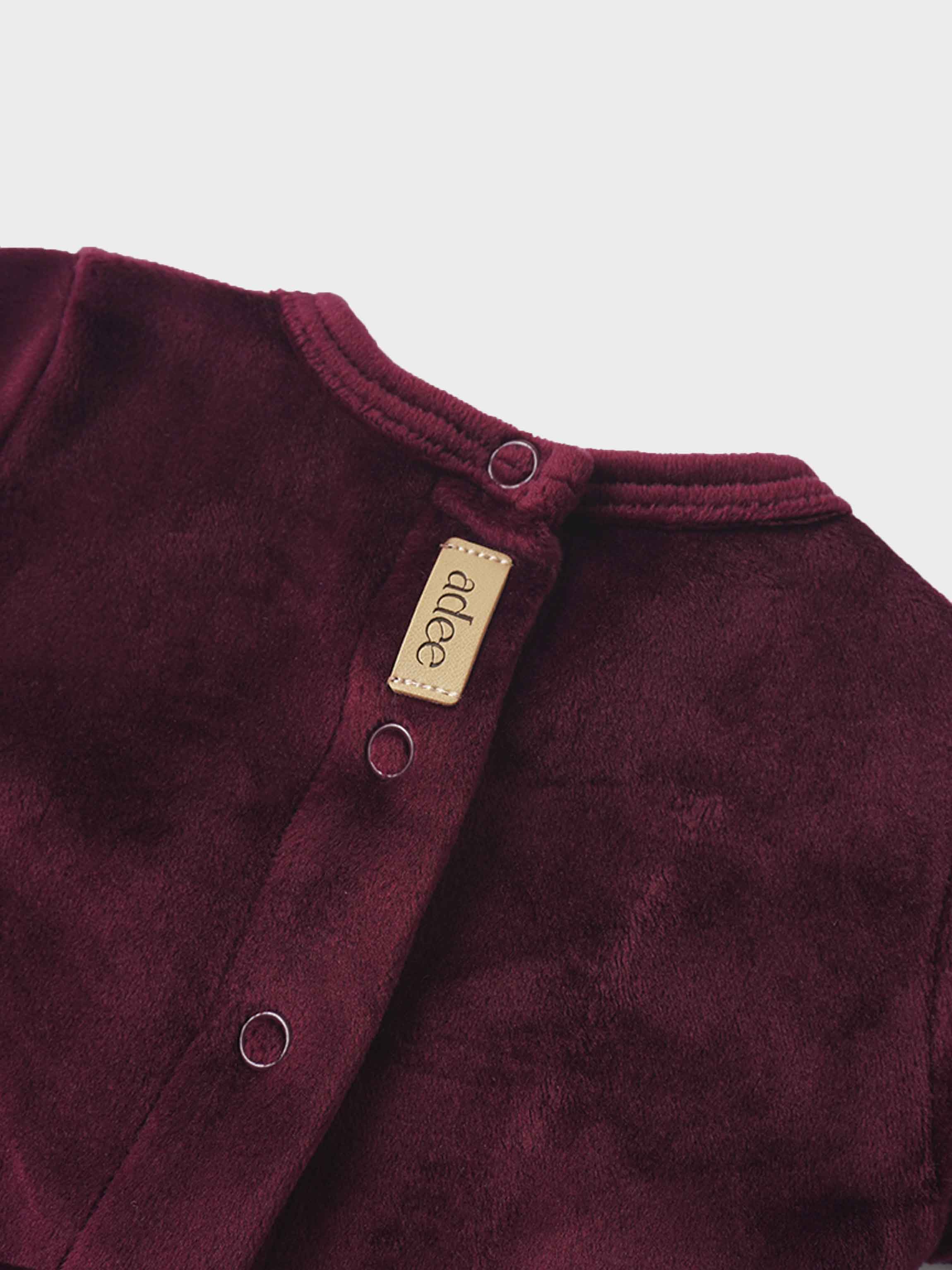 Velour Crossover Stretchy - Burgundy