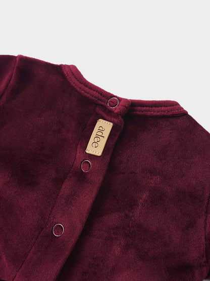 Velour Crossover Stretchy - Burgundy