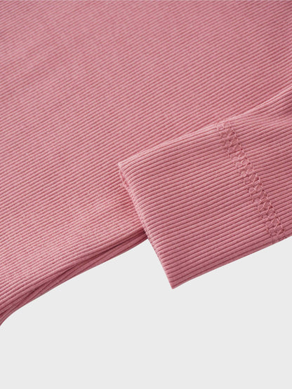 Crossover Thin Ribbed Pajama - Pink
