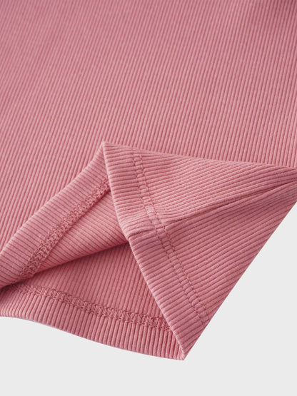Crossover Thin Ribbed Pajama - Pink