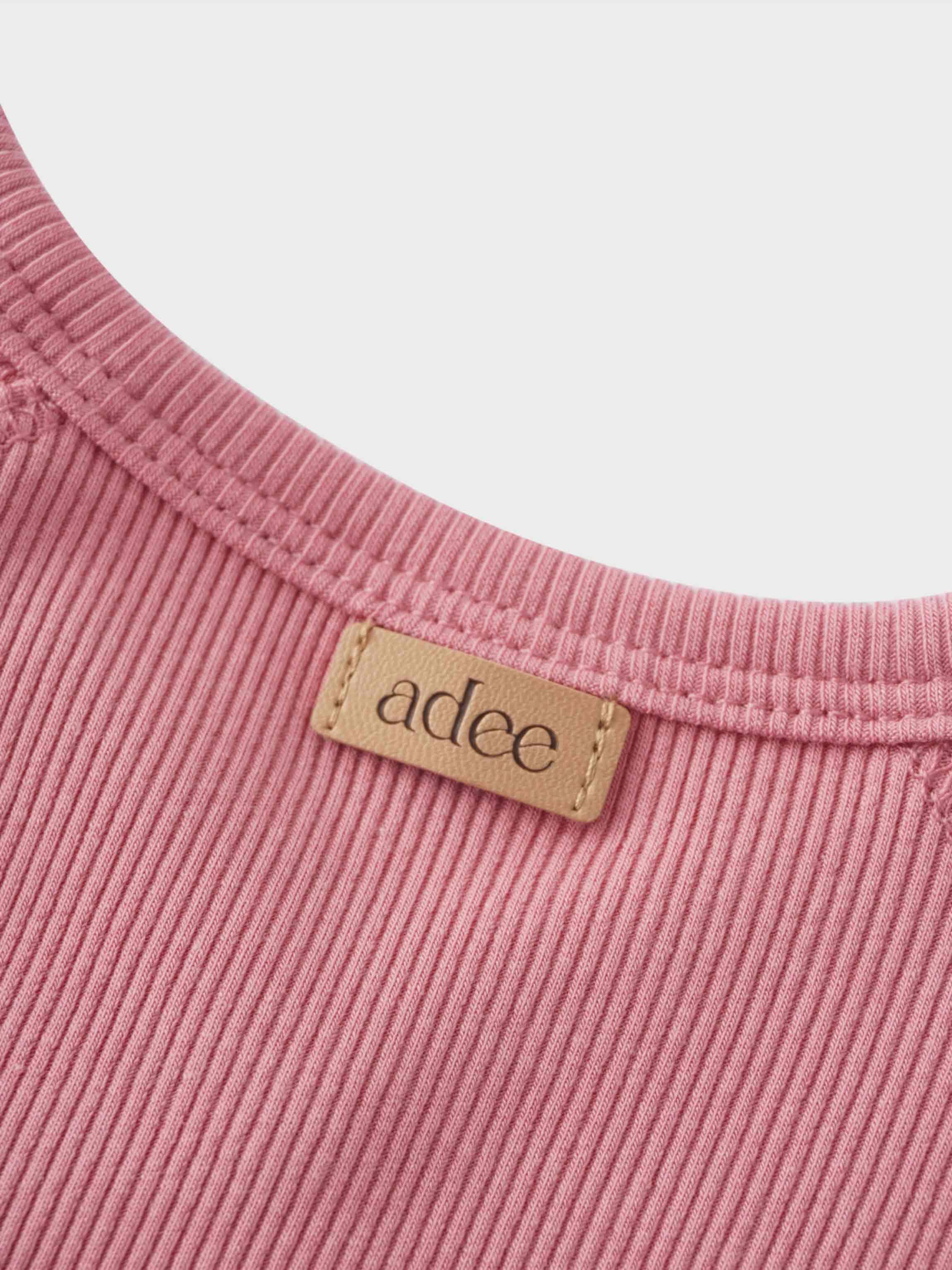 Crossover Thin Ribbed Pajama - Pink