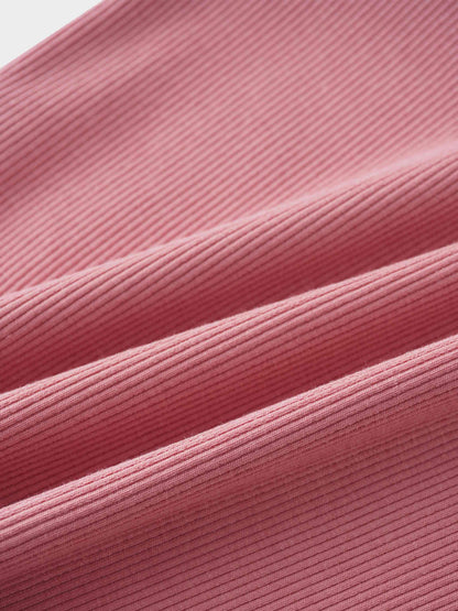 Crossover Thin Ribbed Pajama - Pink