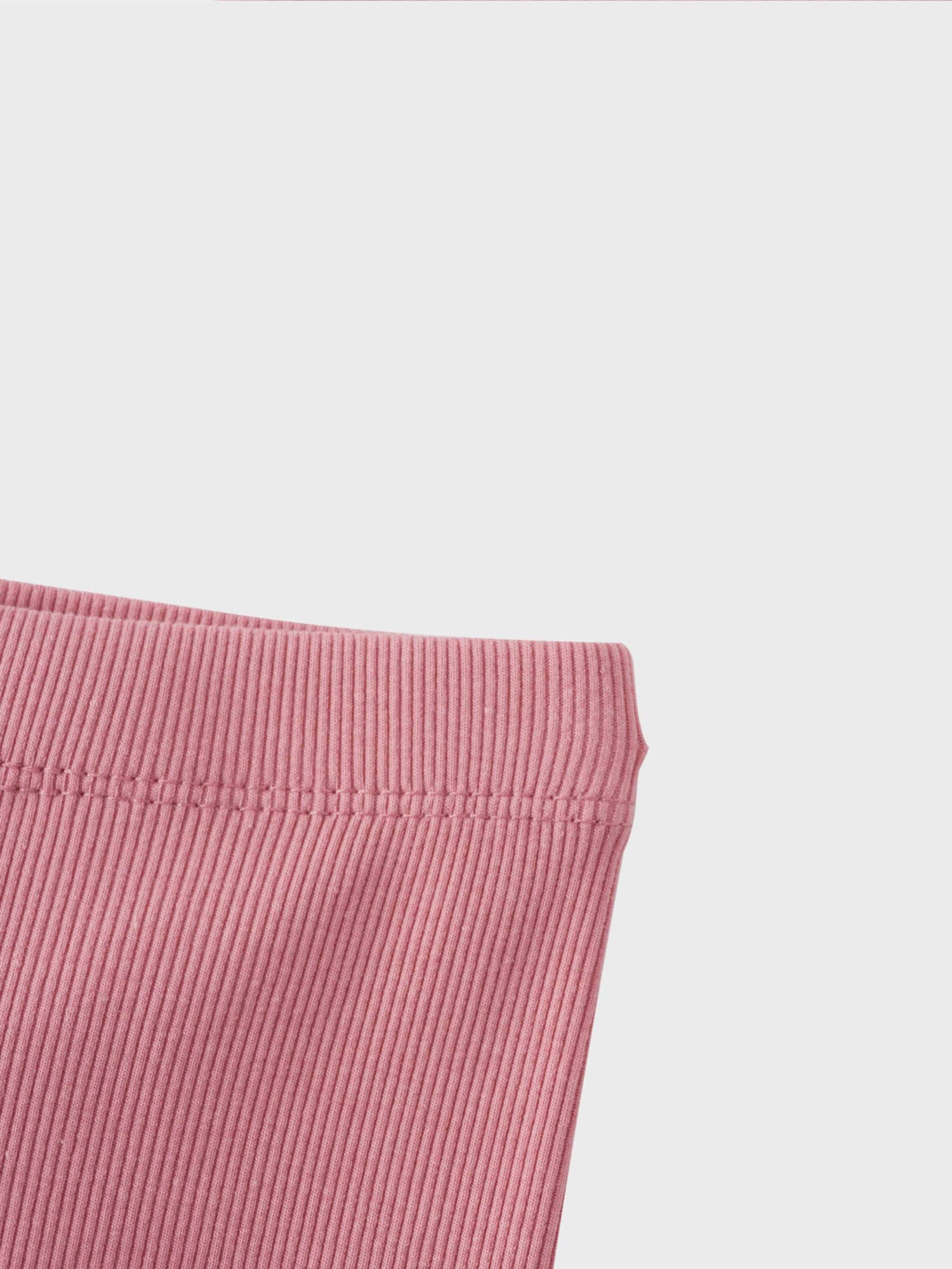 Crossover Thin Ribbed Pajama - Pink