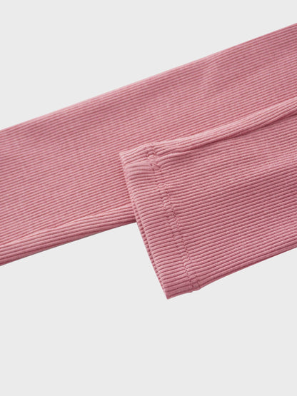 Crossover Thin Ribbed Pajama - Pink