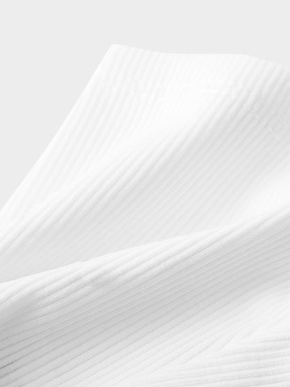 Biker Shorts Thin Ribbed-White