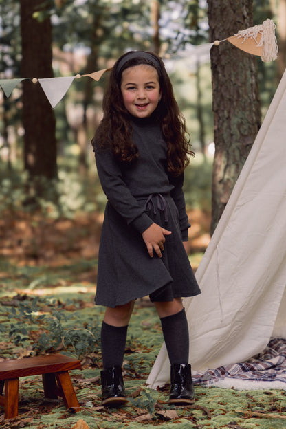 Ribbed Puff Sleeve Shirt - Grey