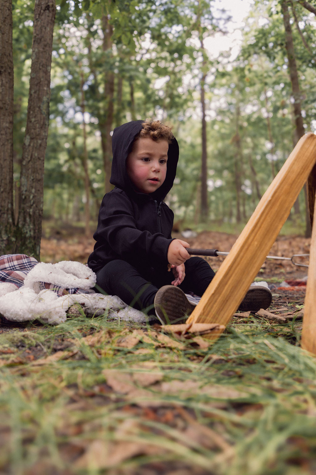 Thin - Ribbed Zip Sweatshirt - Black
