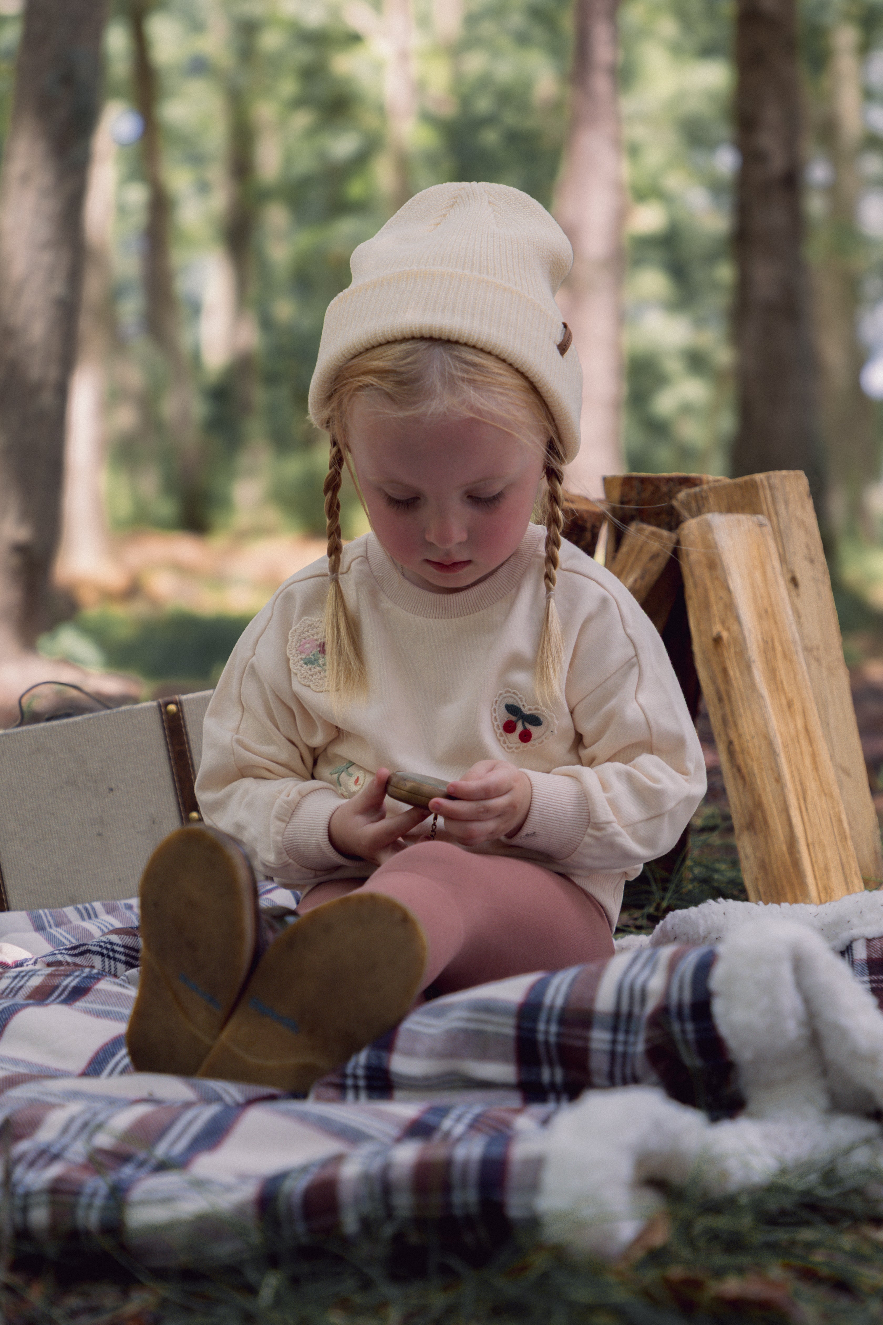 Crochet Patch Sweatshirt &amp; Leggings Set