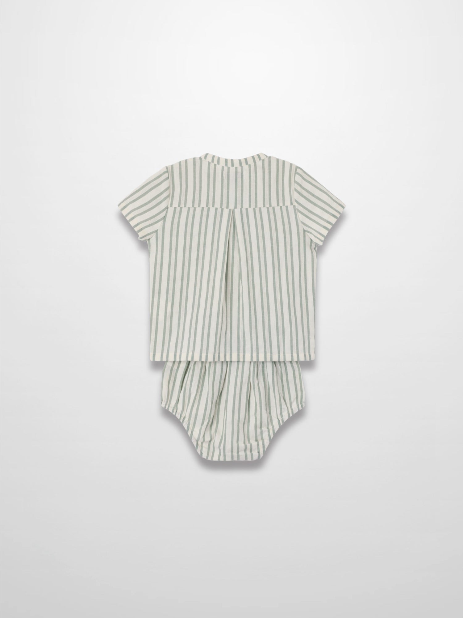 Green Striped Shirt &amp; Bloomers Set