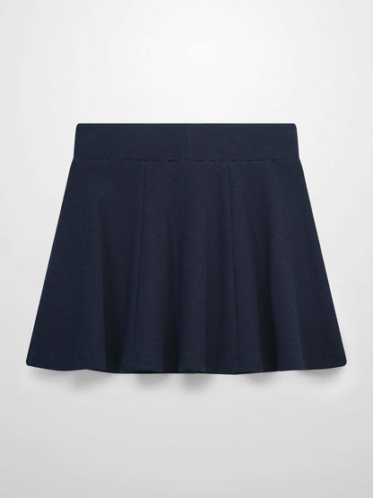 Ribbed Circle Skirt - Navy