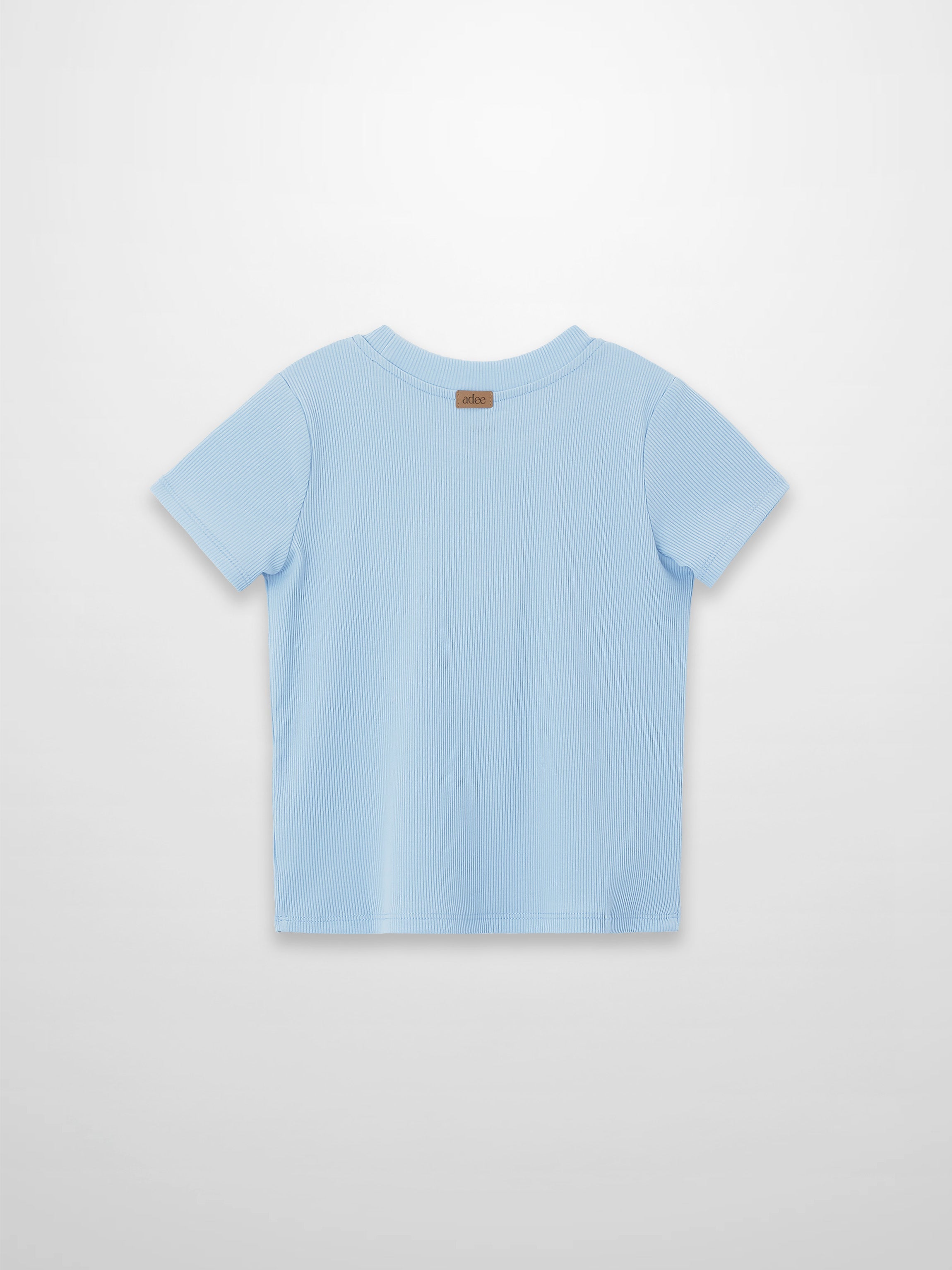 Thin Ribbed T-Shirt - Light Blue
