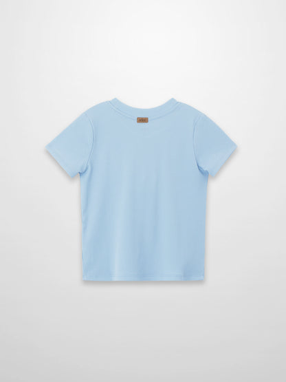 Thin Ribbed T-Shirt - Light Blue