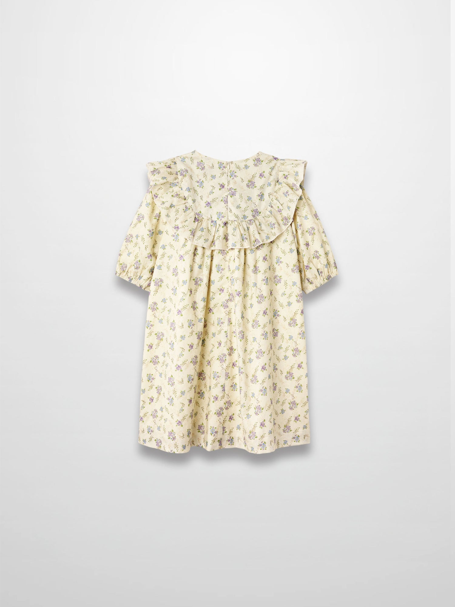 Ivory Flower Dress - 3/4 Sleeve