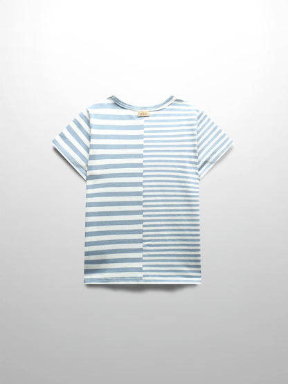 Striped Boxy T-shirt Short Sleeves