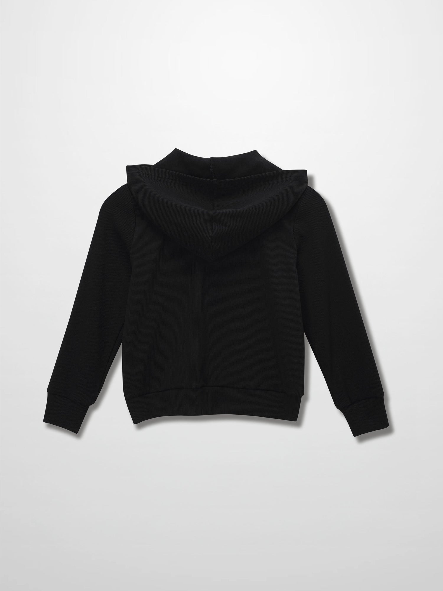 Thin - Ribbed Zip Sweatshirt - Black