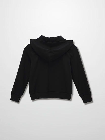 Thin - Ribbed Zip Sweatshirt - Black