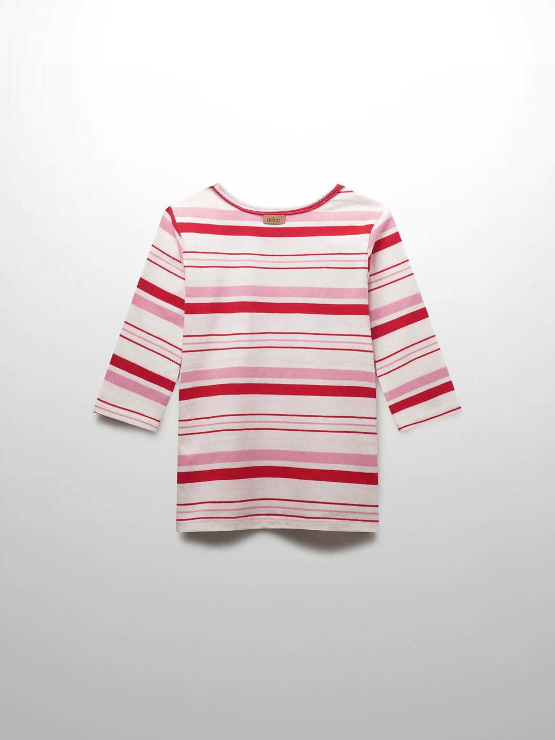 Girls shirts in pink and red stripes