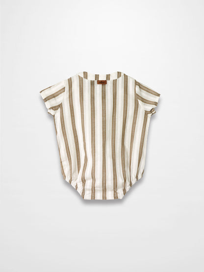Tan and White Stripe Romper