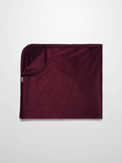 Velour Crossover Blanket - Burgundy