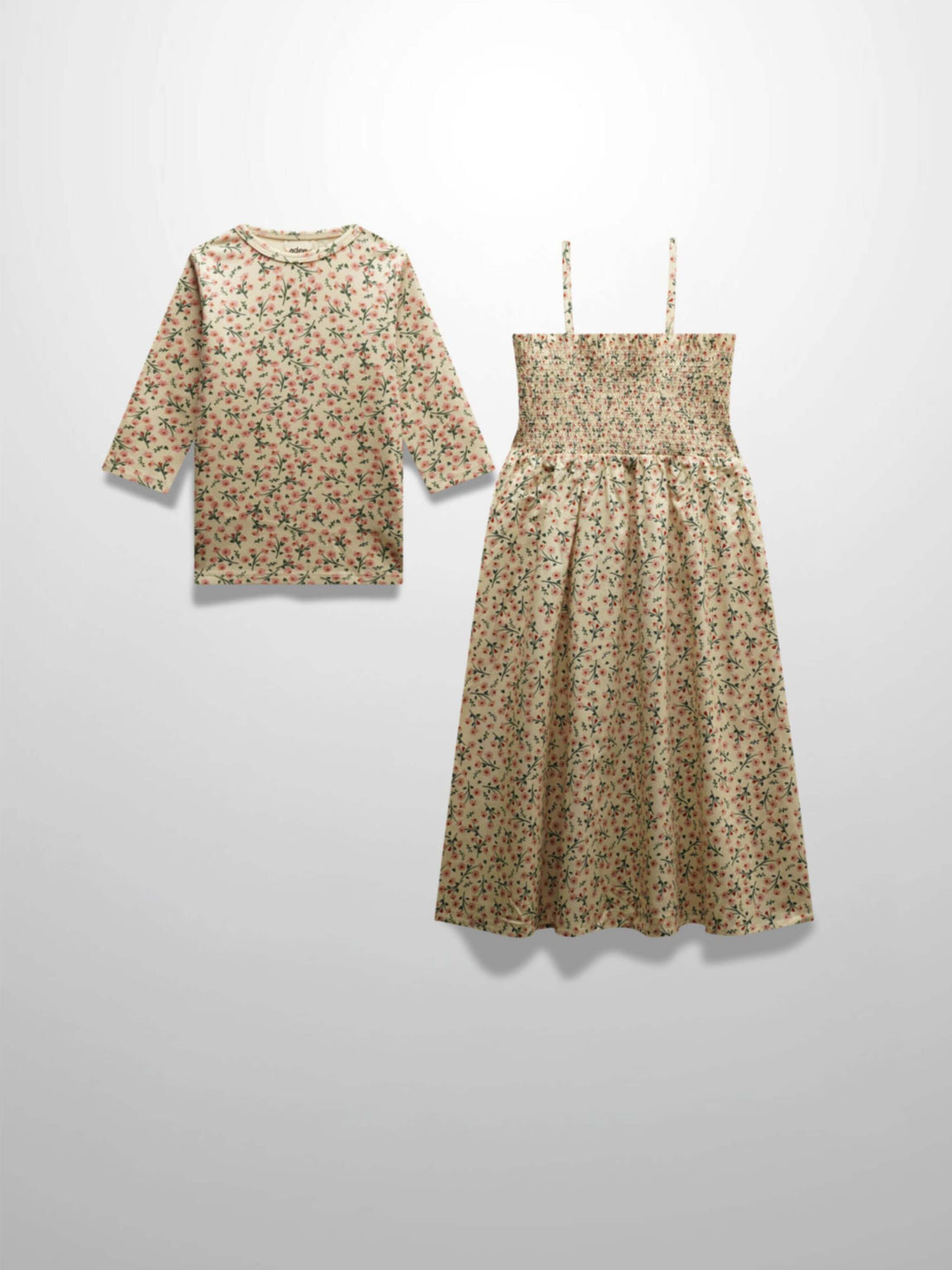 Floral Robe-3/4 Sleeve T-Shirt