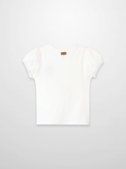 Embroidered Strawberry Short Puff Sleeve T-shirt