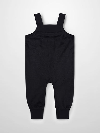 Black Velour Overalls