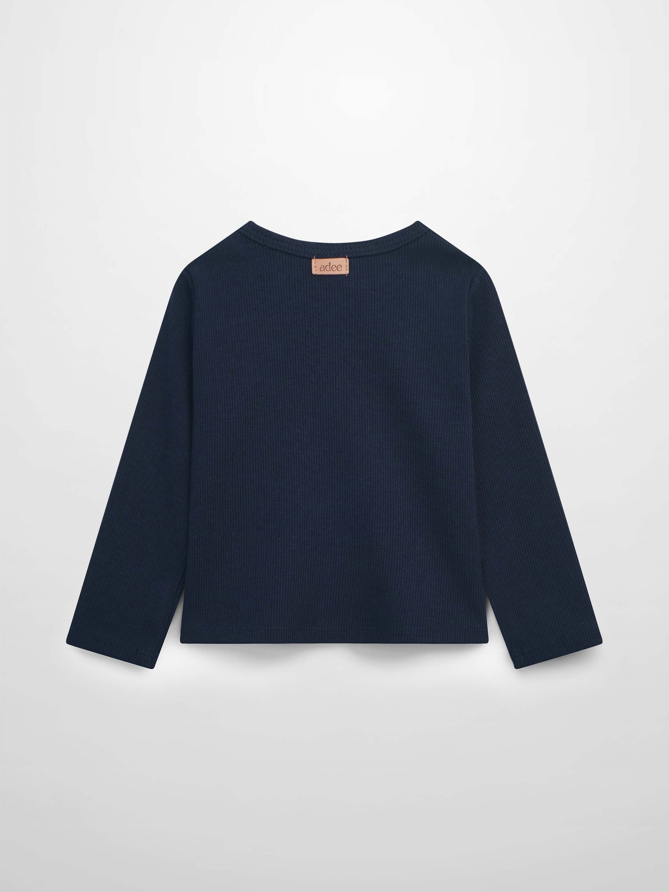 Thin Ribbed Cardigan - Navy