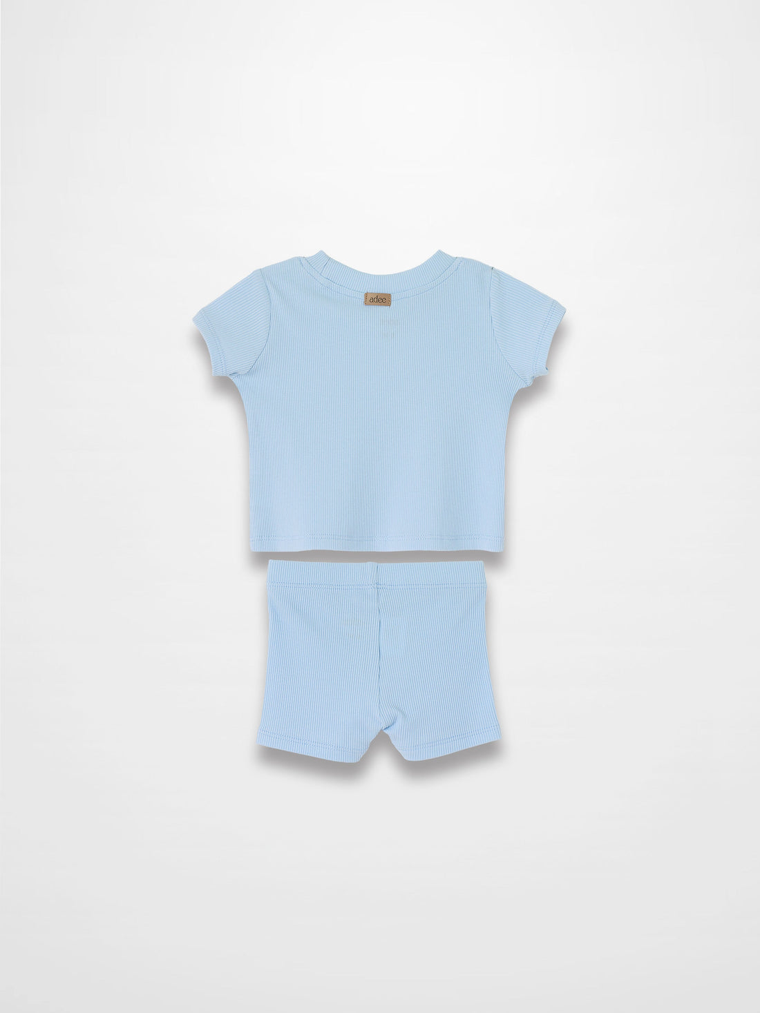 Short Sleeve Boxy T-shirt  &amp; Shorts Set - Light Blue
