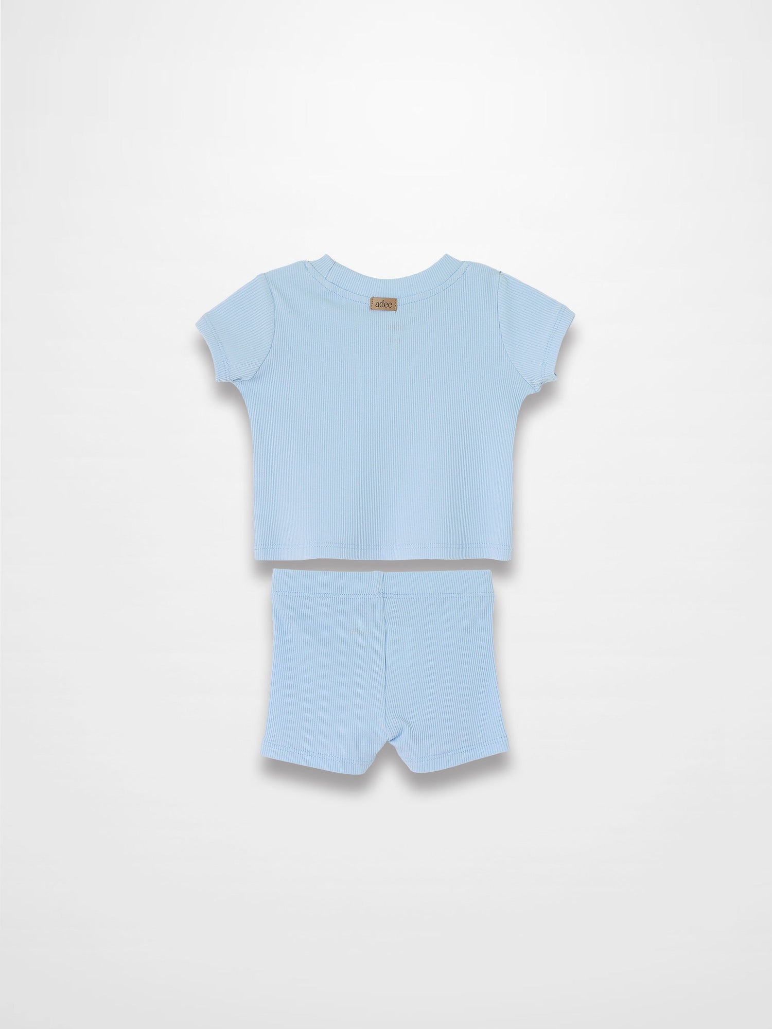 Short Sleeve Boxy T-shirt  &amp; Shorts Set - Light Blue