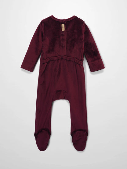 Velour Crossover Stretchy - Burgundy