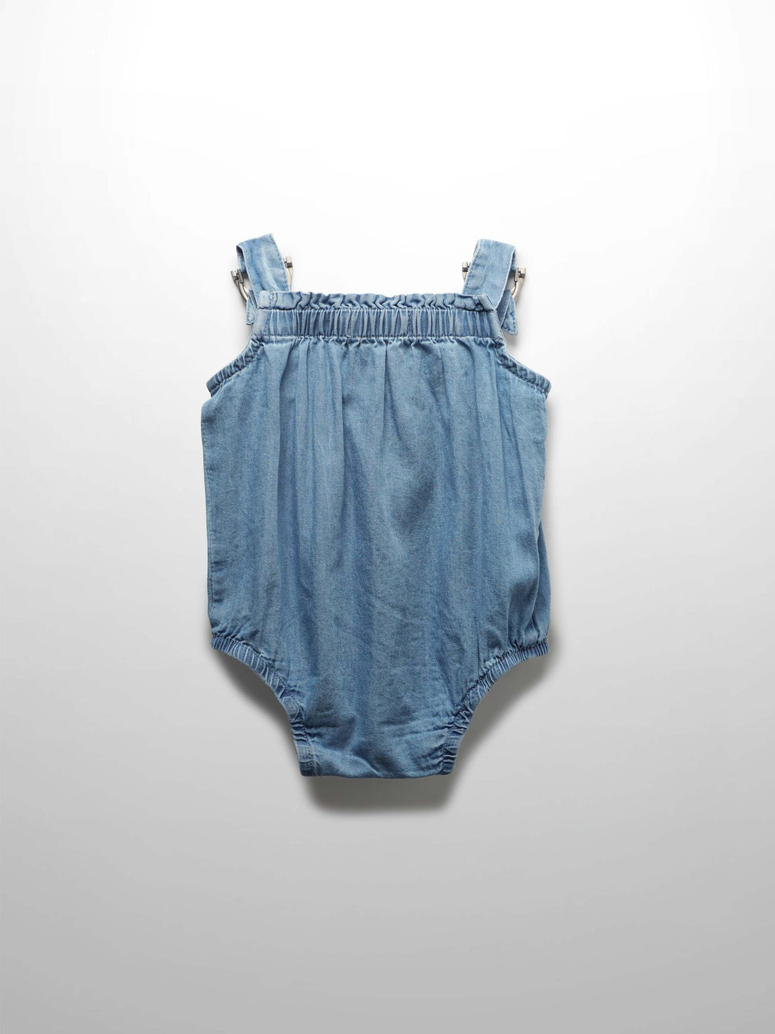 Baby girl denim romper outfit