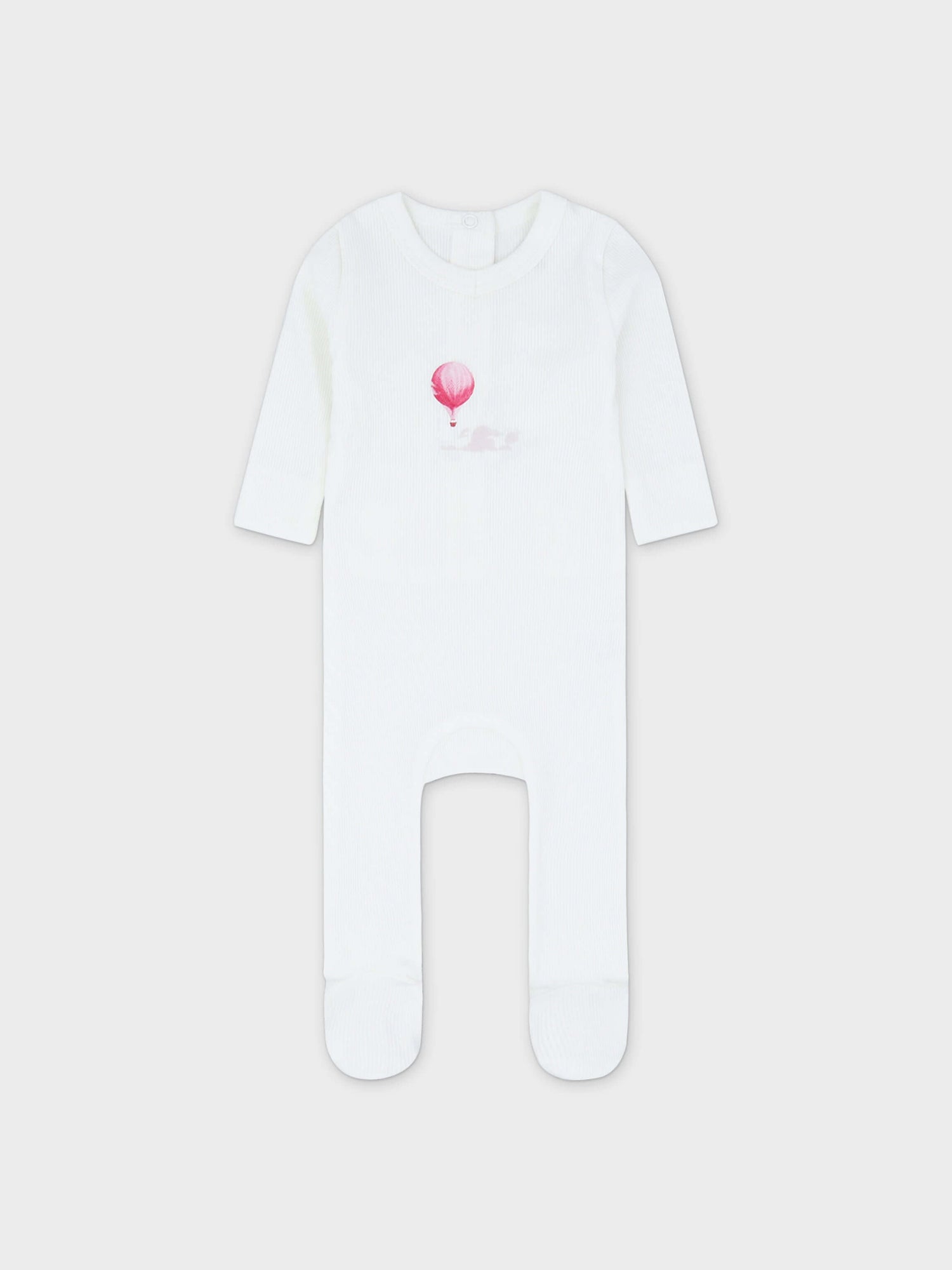 Baby Jumpsuit footie with Pink Balloon