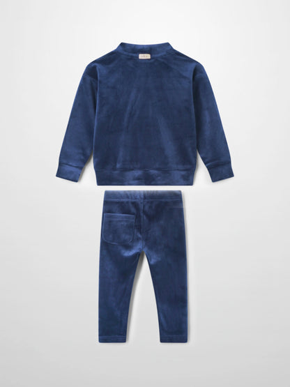 Velour Bomber Set -  Navy