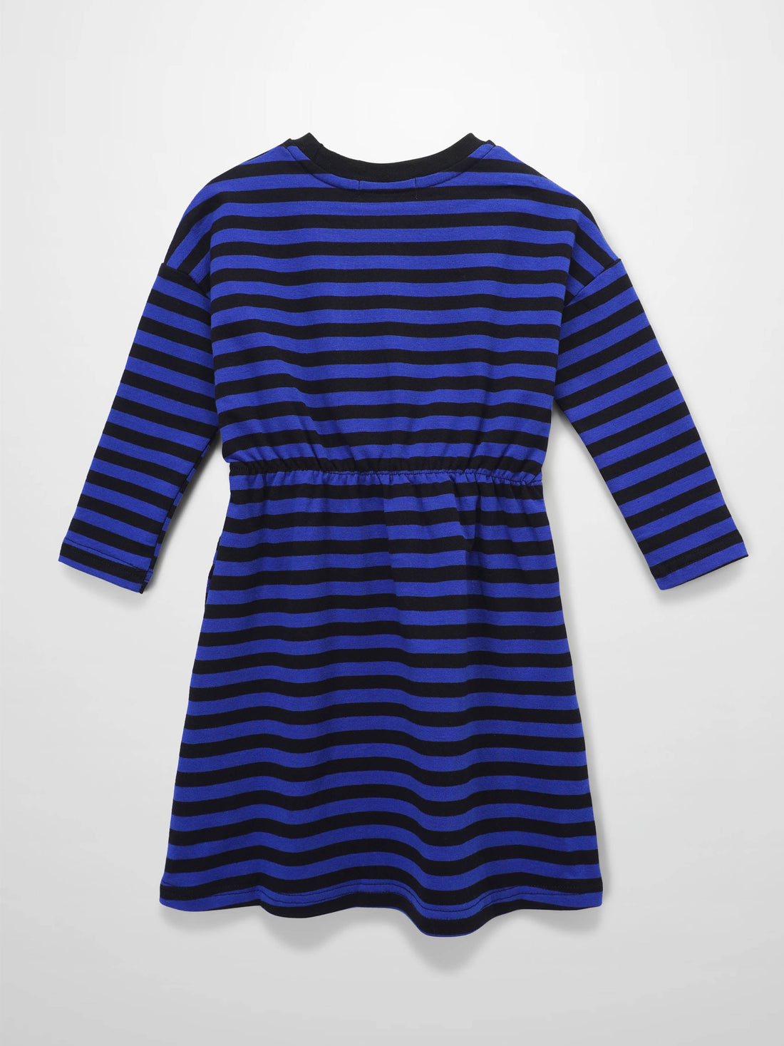 Striped Drawstring Dress - Blue &amp; Black