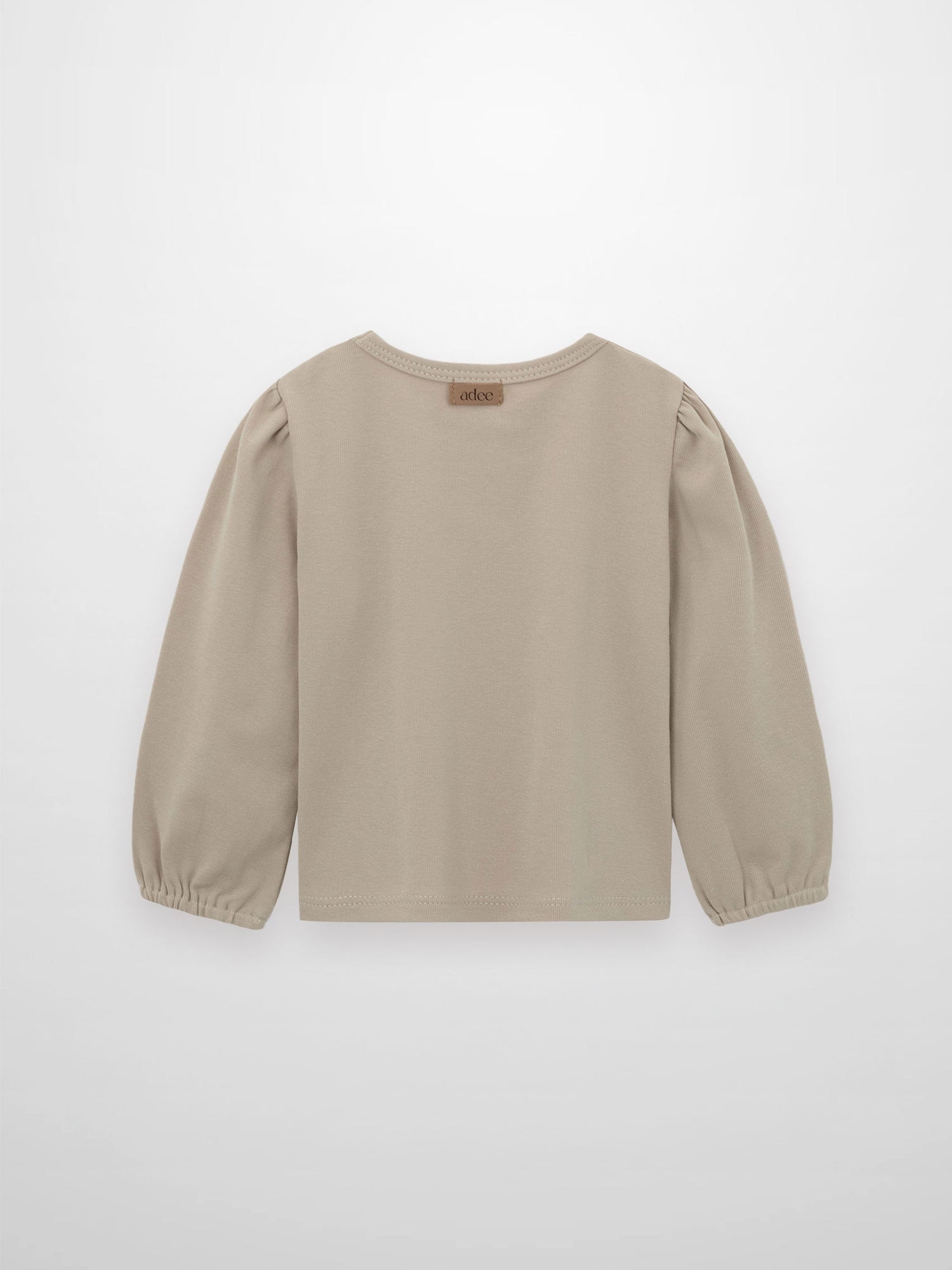 Ribbed Bow Shirt - Taupe