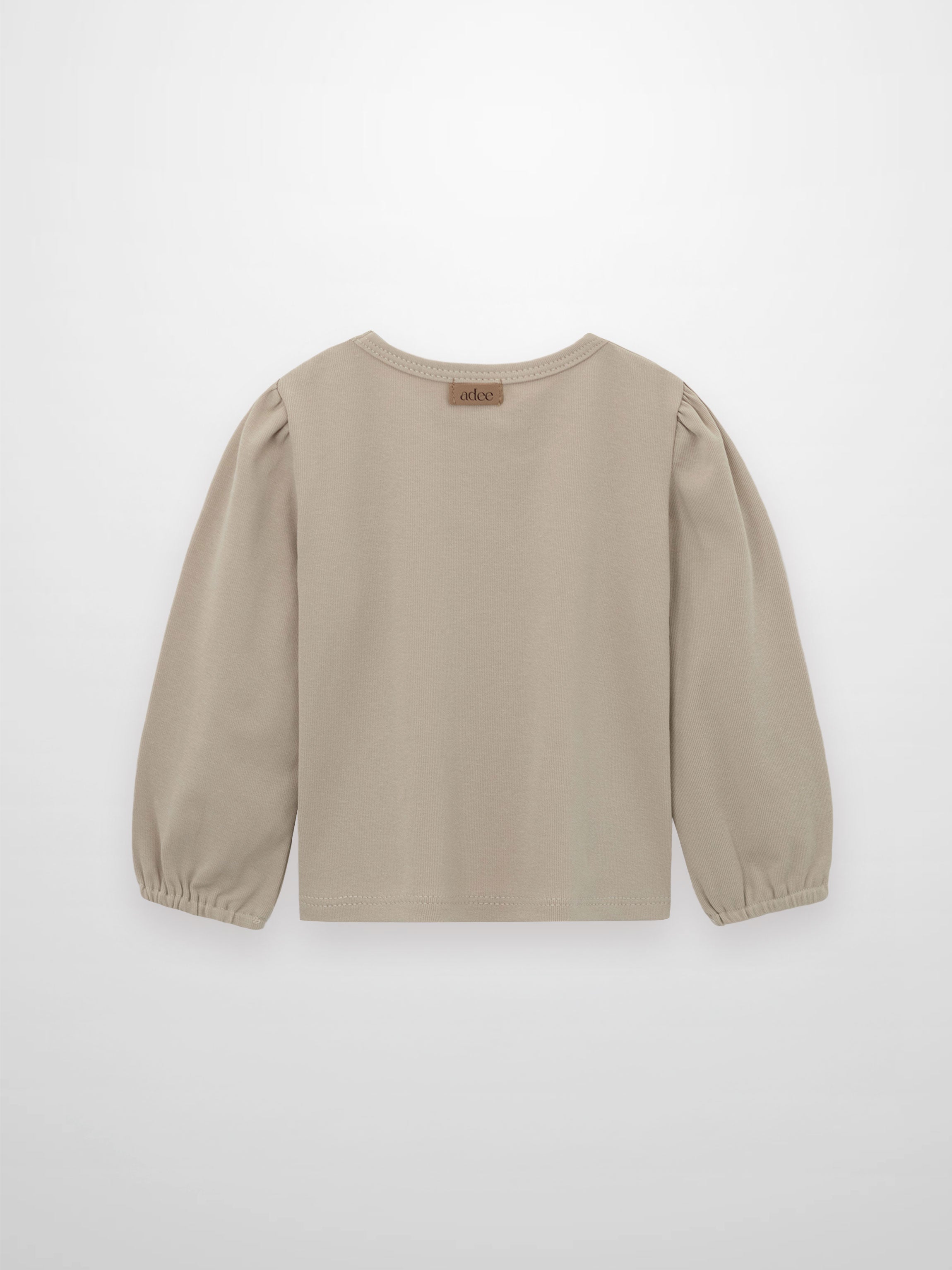 Ribbed Bow Shirt - Taupe