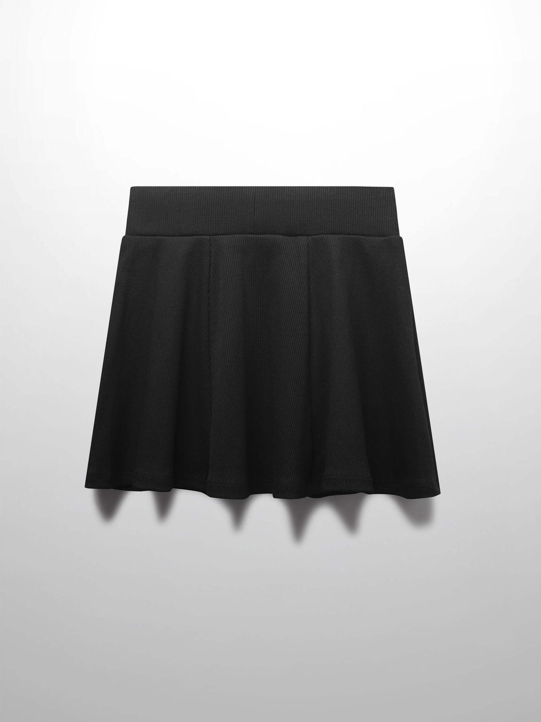 6 Panel Skirt- Black Ribbed
