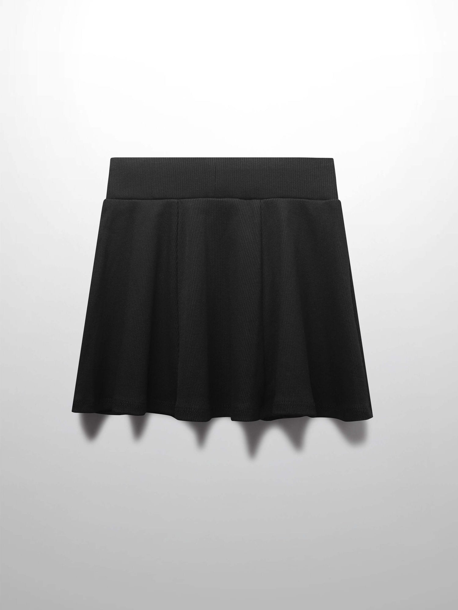 6 Panel Skirt- Black Ribbed
