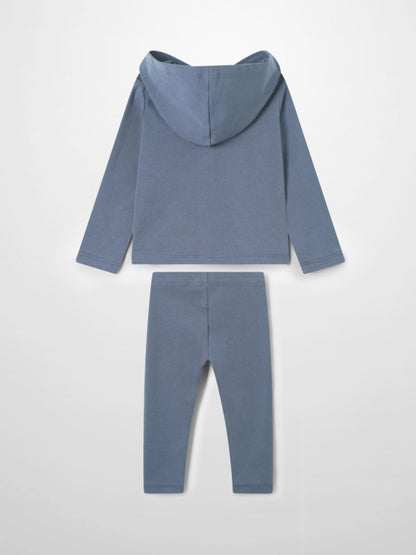 Cotton Hoodie Set - Blue
