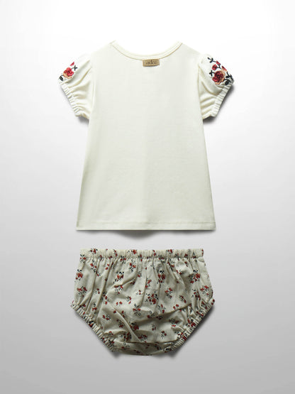Floral Bubble Bloomers with Shirt